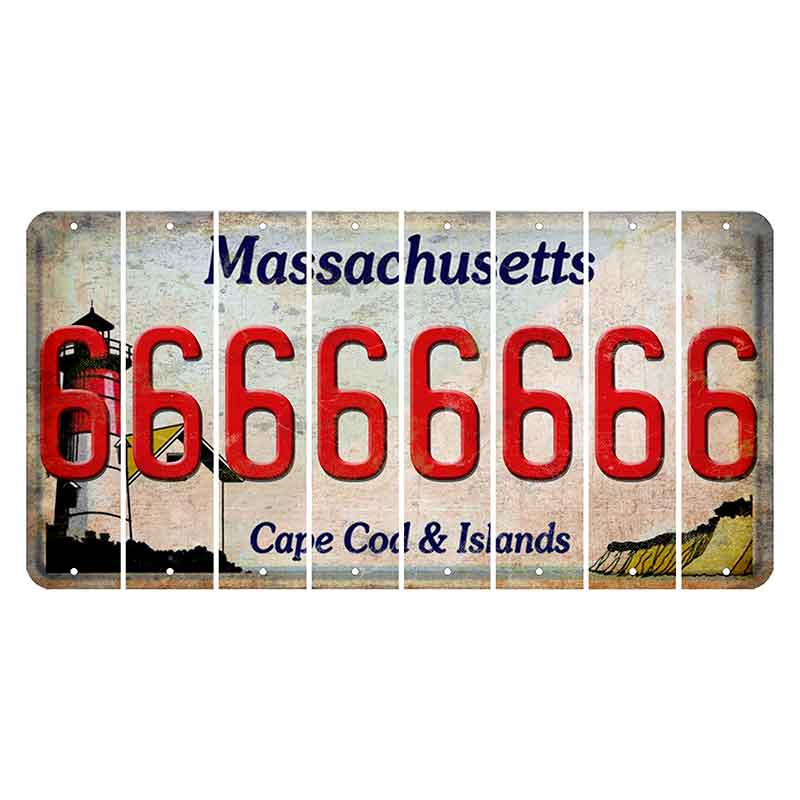 Massachusetts Cape Cod Cut License Plate Strips (Set of 8) 6