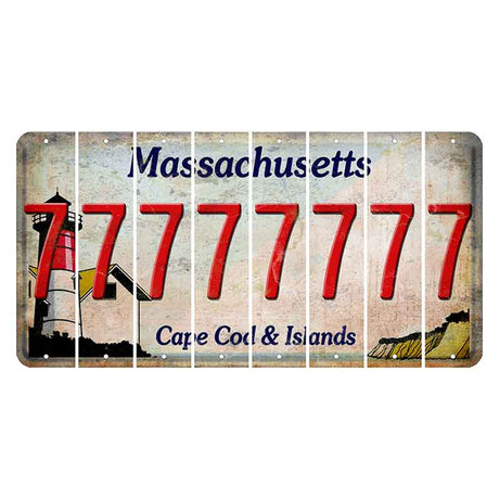 Massachusetts Cape Cod Cut License Plate Strips (Set of 8) 7