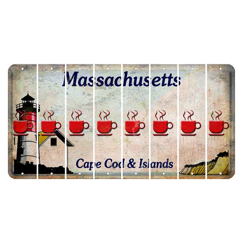 Massachusetts Cape Cod Cut License Plate Strips (Set of 8) Coffee Mug