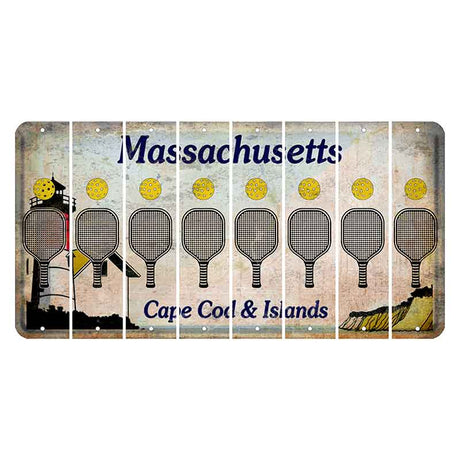 Massachusetts Cape Cod Cut License Plate Strips (Set of 8) Pickleball