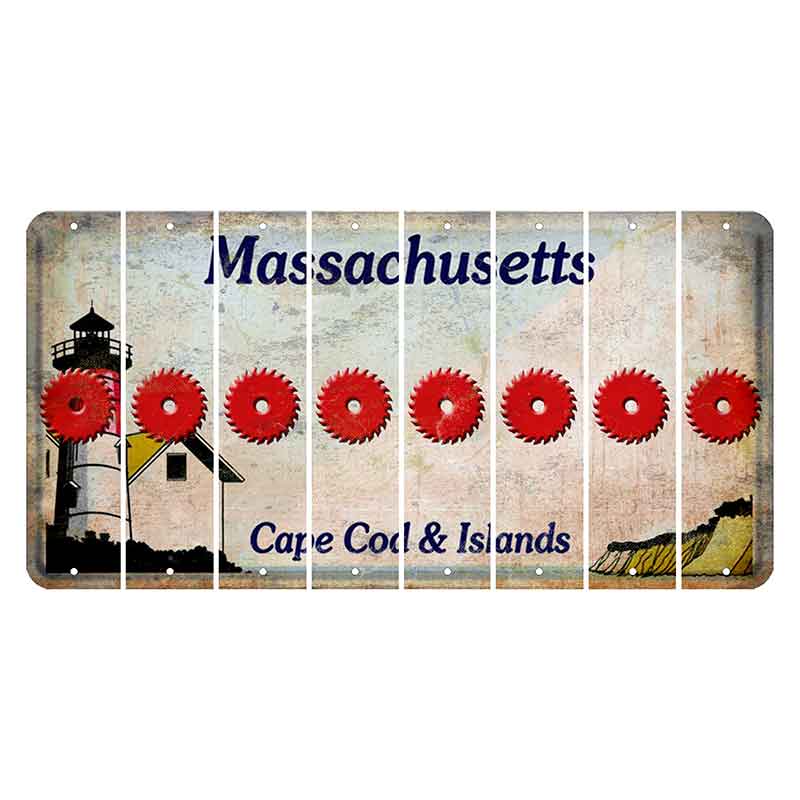 Massachusetts Cape Cod Cut License Plate Strips (Set of 8) Saw Blade