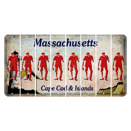 Massachusetts Cape Cod Cut License Plate Strips (Set of 8) Zombie