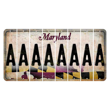 Maryland Flag Cut License Plate Strips (Set of 8) A