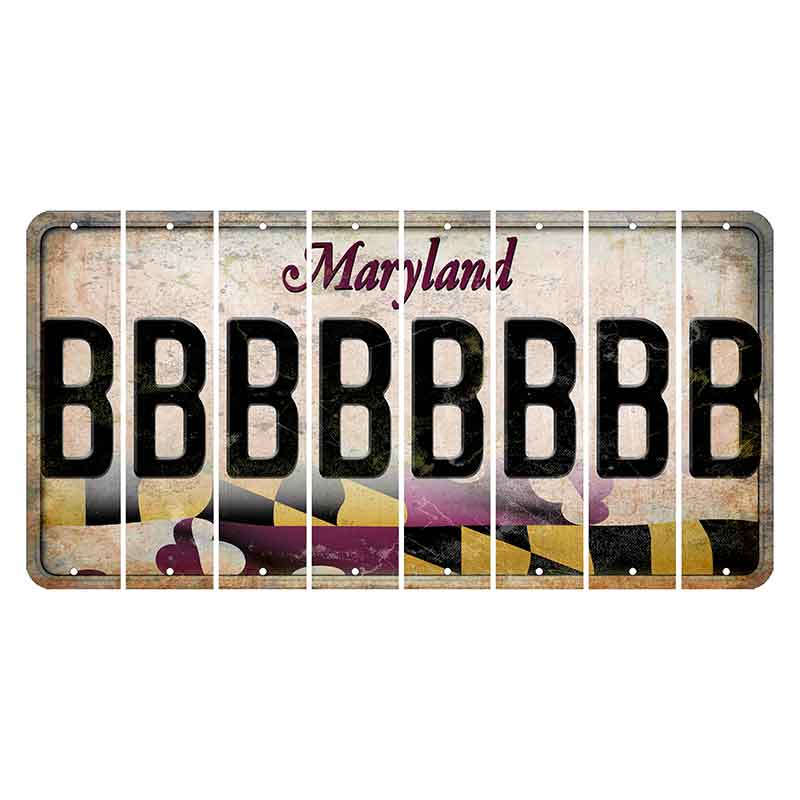 Maryland Flag Cut License Plate Strips (Set of 8) B