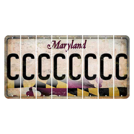 Maryland Flag Cut License Plate Strips (Set of 8) C