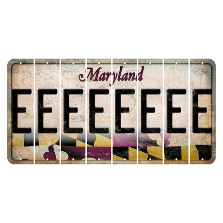 Maryland Flag Cut License Plate Strips (Set of 8) E