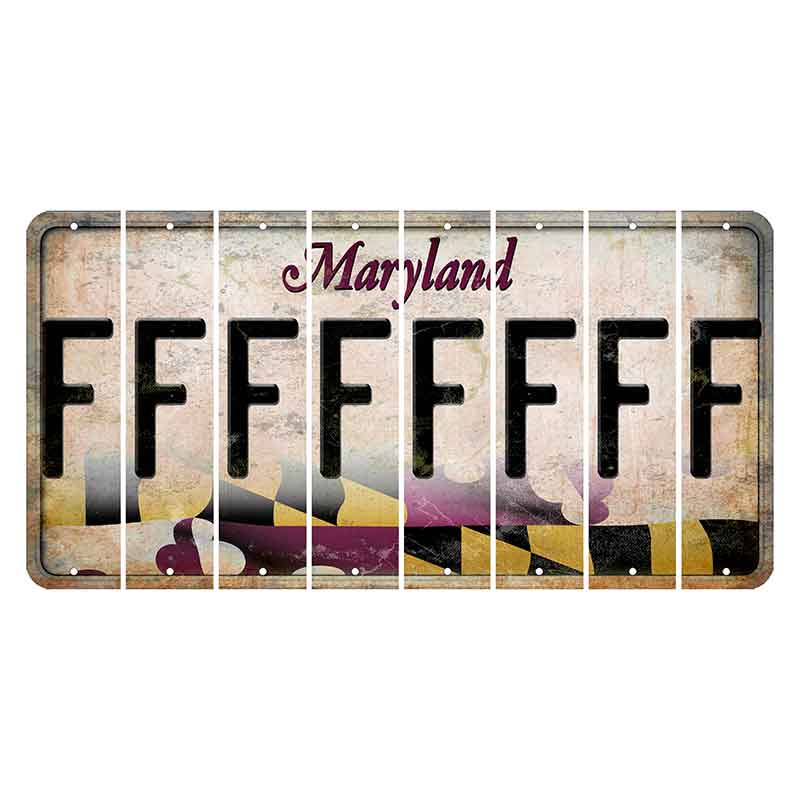 Maryland Flag Cut License Plate Strips (Set of 8) F