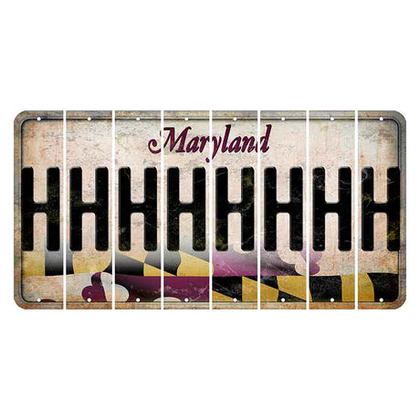 Maryland Flag Cut License Plate Strips (Set of 8) H