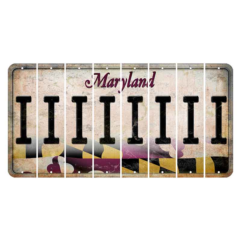 Maryland Flag Cut License Plate Strips (Set of 8) I