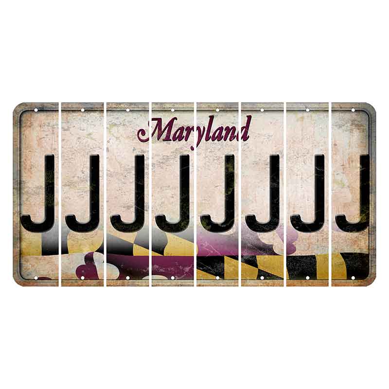 Maryland Flag Cut License Plate Strips (Set of 8) J