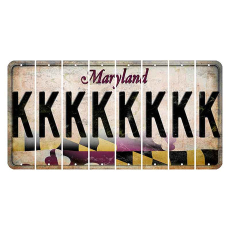 Maryland Flag Cut License Plate Strips (Set of 8) K