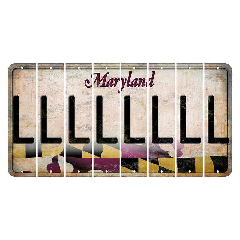 Maryland Flag Cut License Plate Strips (Set of 8) L