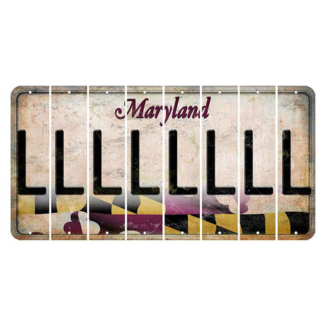 Maryland Flag Cut License Plate Strips (Set of 8) L