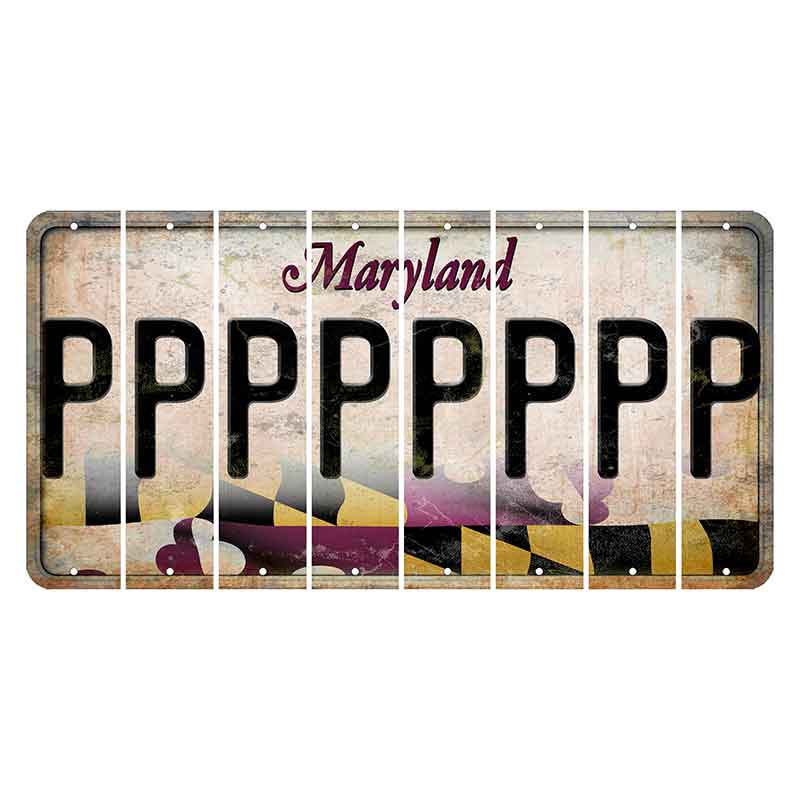 Maryland Flag Cut License Plate Strips (Set of 8) P