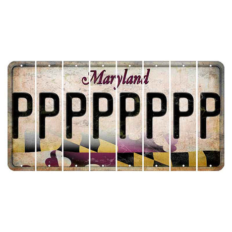 Maryland Flag Cut License Plate Strips (Set of 8) P