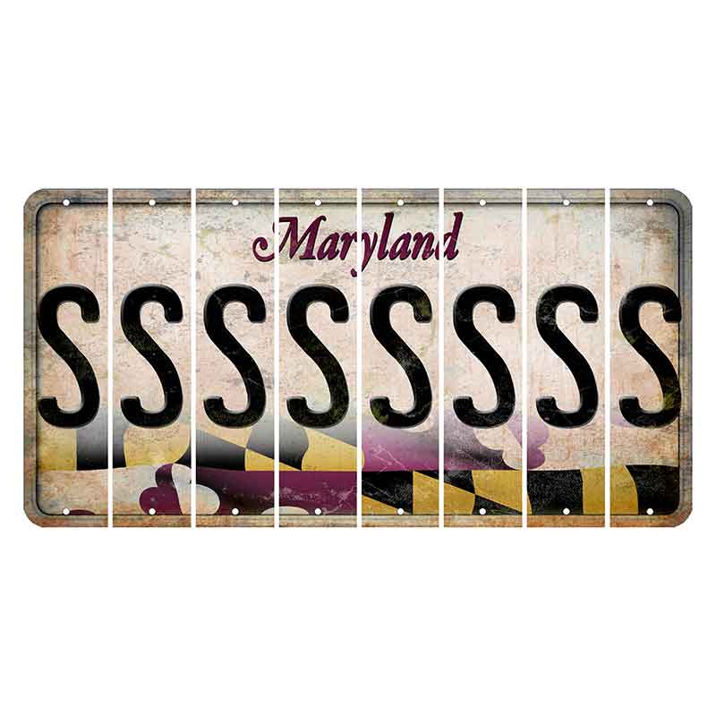 Maryland Flag Cut License Plate Strips (Set of 8) S