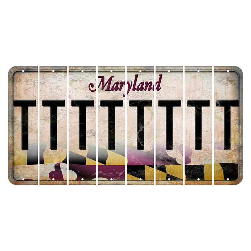 Maryland Flag Cut License Plate Strips (Set of 8) T