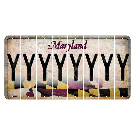 Maryland Flag Cut License Plate Strips (Set of 8) Y