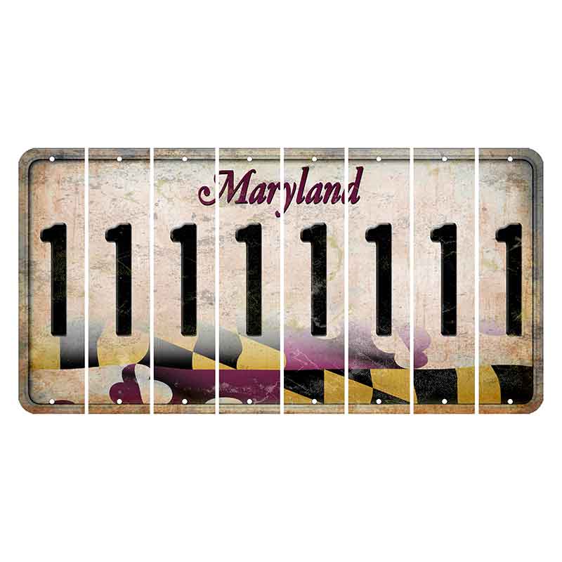 Maryland Flag Cut License Plate Strips (Set of 8) 1