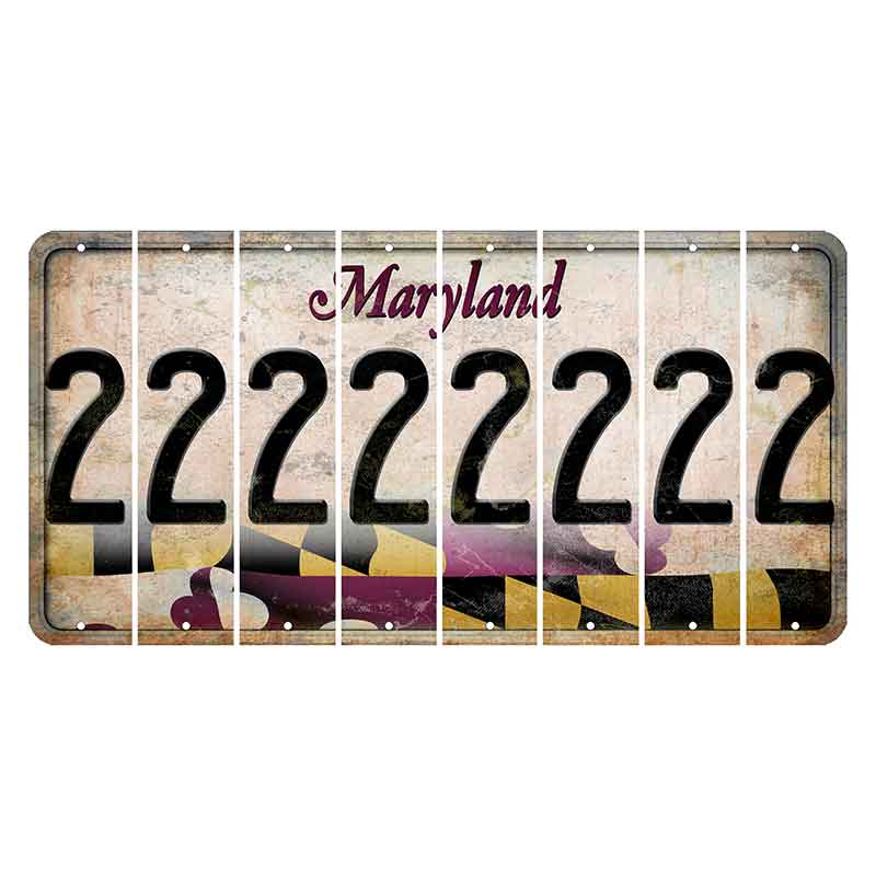 Maryland Flag Cut License Plate Strips (Set of 8) 2