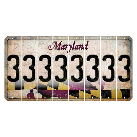 Maryland Flag Cut License Plate Strips (Set of 8) 3