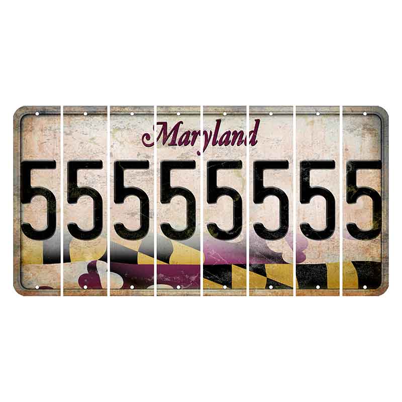 Maryland Flag Cut License Plate Strips (Set of 8) 5