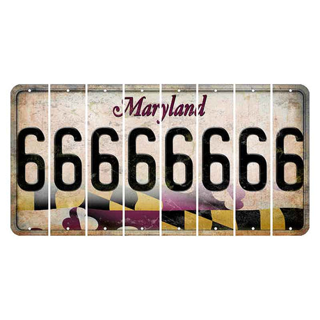 Maryland Flag Cut License Plate Strips (Set of 8) 6