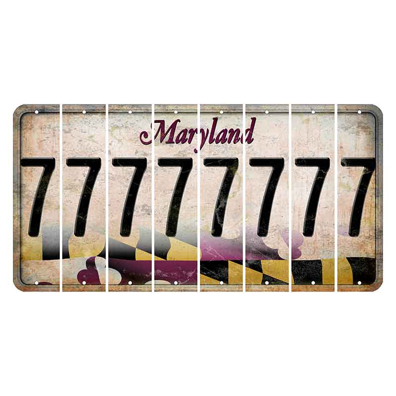 Maryland Flag Cut License Plate Strips (Set of 8) 7