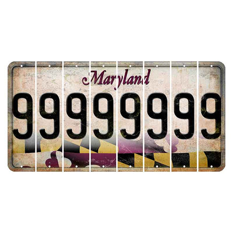 Maryland Flag Cut License Plate Strips (Set of 8) 9