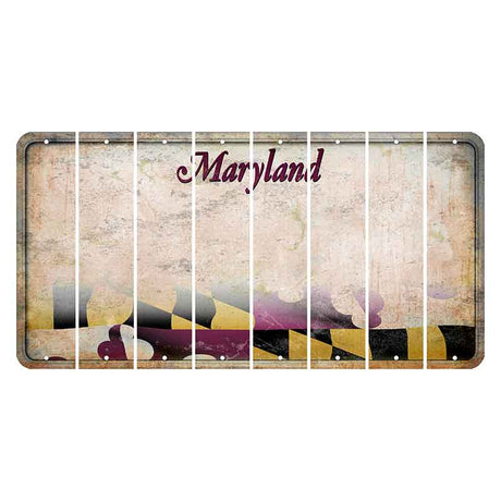 Maryland Flag Cut License Plate Strips (Set of 8) Blank