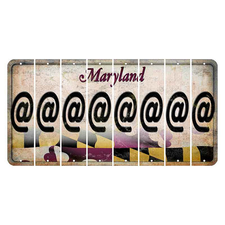 Maryland Flag Cut License Plate Strips (Set of 8) At Sign