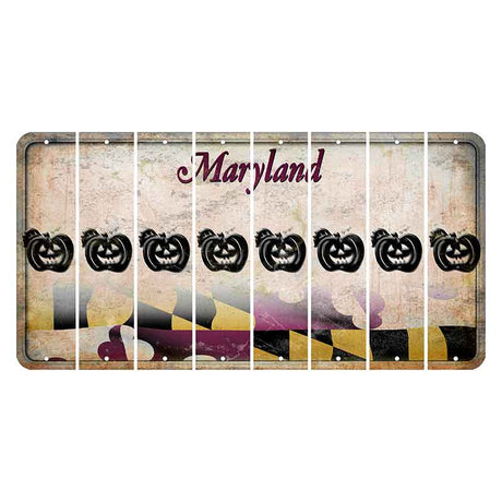 Maryland Flag Cut License Plate Strips (Set of 8) Pumpkin