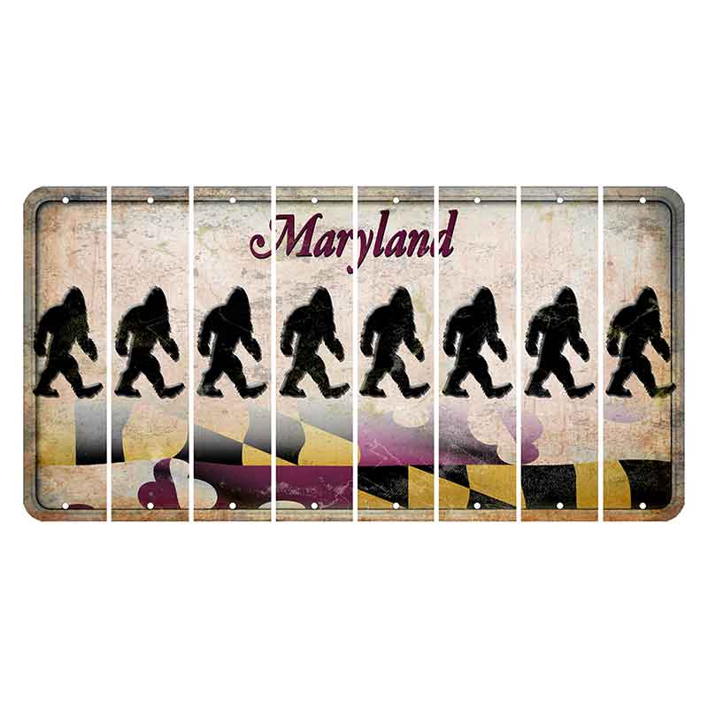 Maryland Flag Cut License Plate Strips (Set of 8) Bigfoot