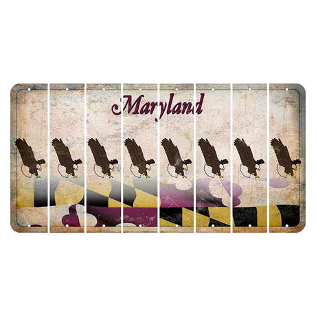 Maryland Flag Cut License Plate Strips (Set of 8) Bald Eagle