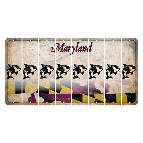 Maryland Flag Cut License Plate Strips (Set of 8) Whale