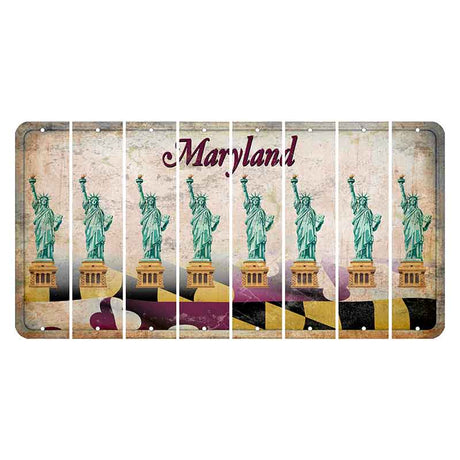 Maryland Flag Cut License Plate Strips (Set of 8) Statue of Liberty