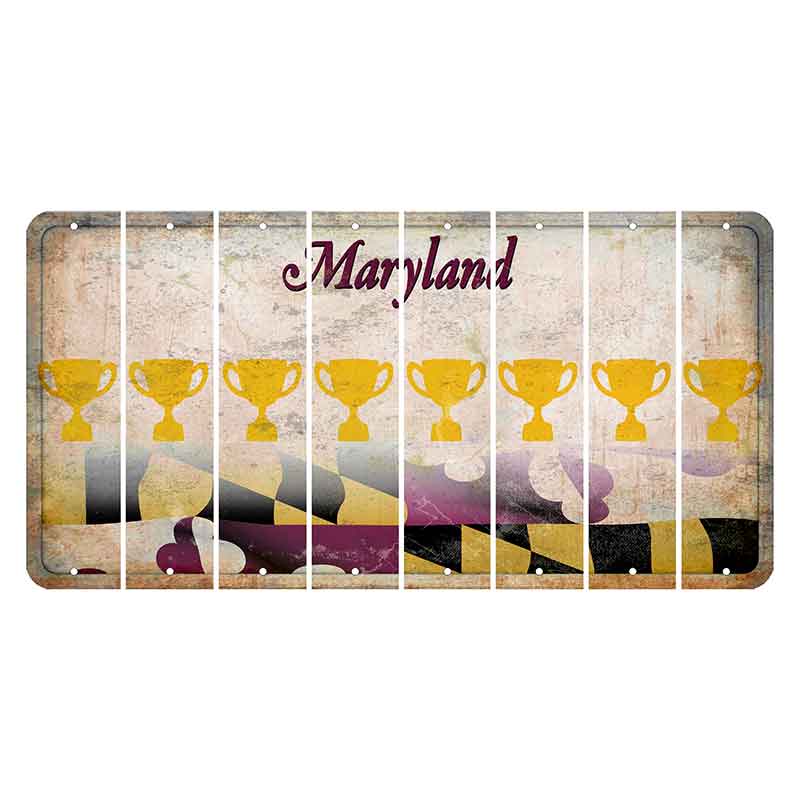 Maryland Flag Cut License Plate Strips (Set of 8) Trophy