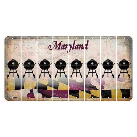 Maryland Flag Cut License Plate Strips (Set of 8) Grill