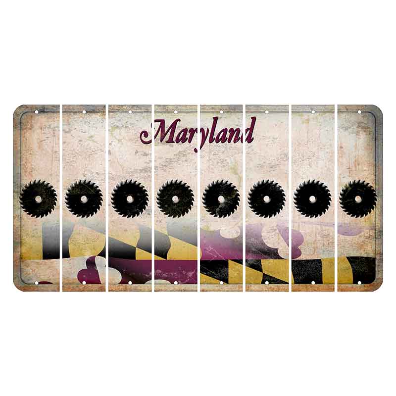 Maryland Flag Cut License Plate Strips (Set of 8) Saw Blade