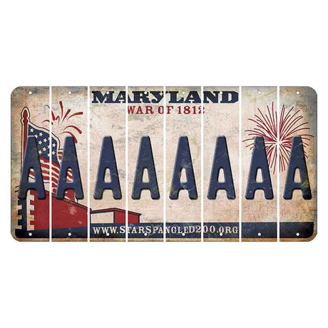 Maryland War of 1812 Cut License Plate Strips (Set of 8) A