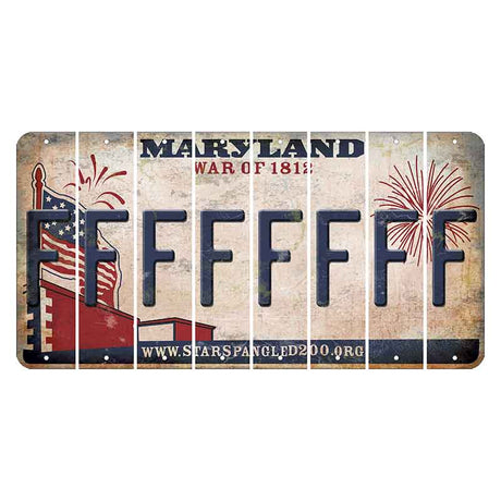 Maryland War of 1812 Cut License Plate Strips (Set of 8) F