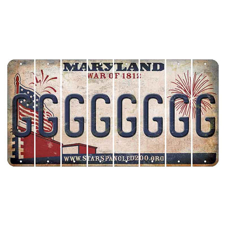 Maryland War of 1812 Cut License Plate Strips (Set of 8) G