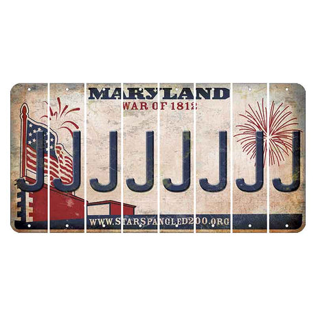 Maryland War of 1812 Cut License Plate Strips (Set of 8) J