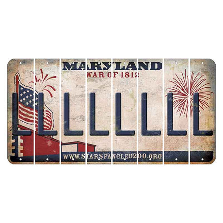 Maryland War of 1812 Cut License Plate Strips (Set of 8) L