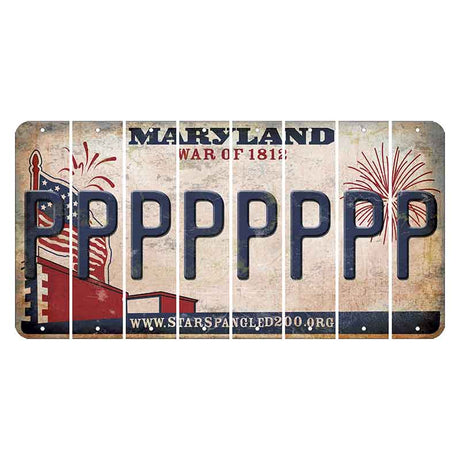 Maryland War of 1812 Cut License Plate Strips (Set of 8) P