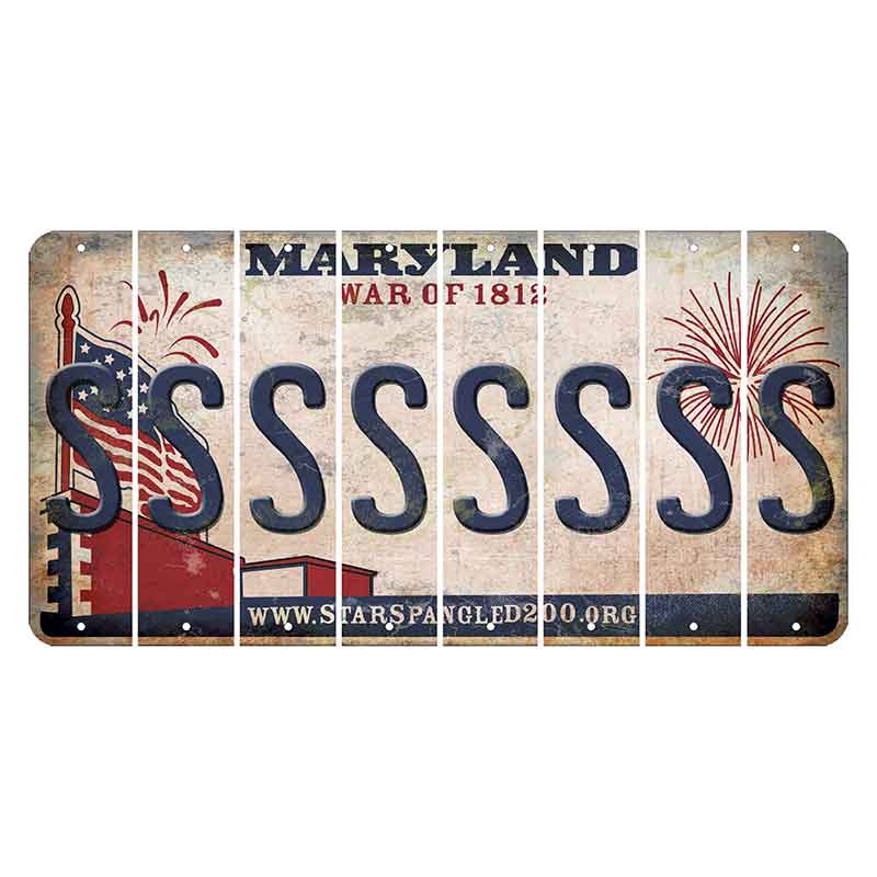 Maryland War of 1812 Cut License Plate Strips (Set of 8) S