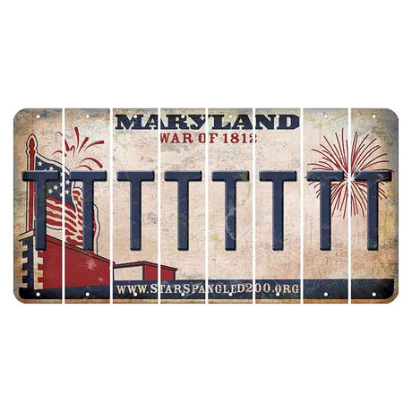 Maryland War of 1812 Cut License Plate Strips (Set of 8) T