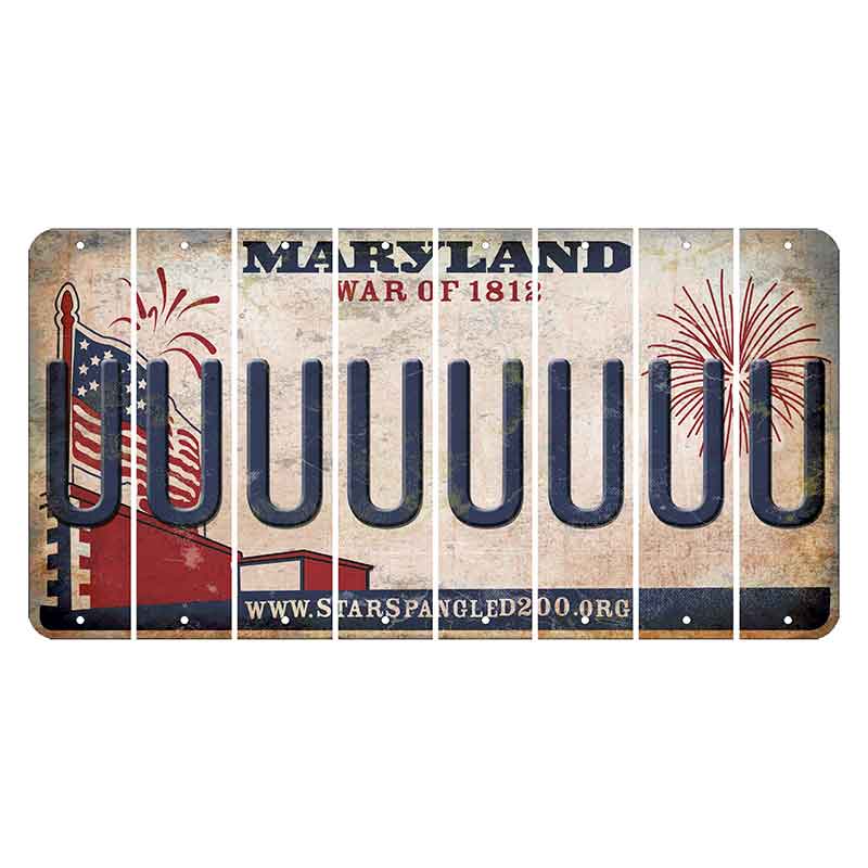 Maryland War of 1812 Cut License Plate Strips (Set of 8) U