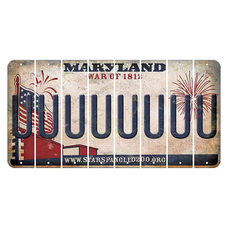 Maryland War of 1812 Cut License Plate Strips (Set of 8) U