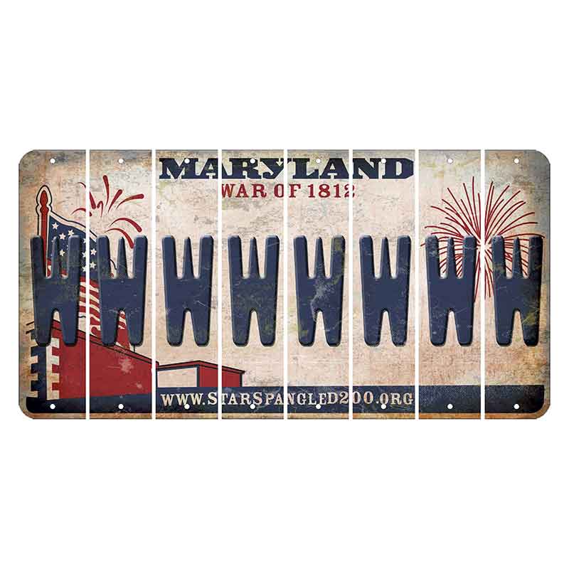 Maryland War of 1812 Cut License Plate Strips (Set of 8) W